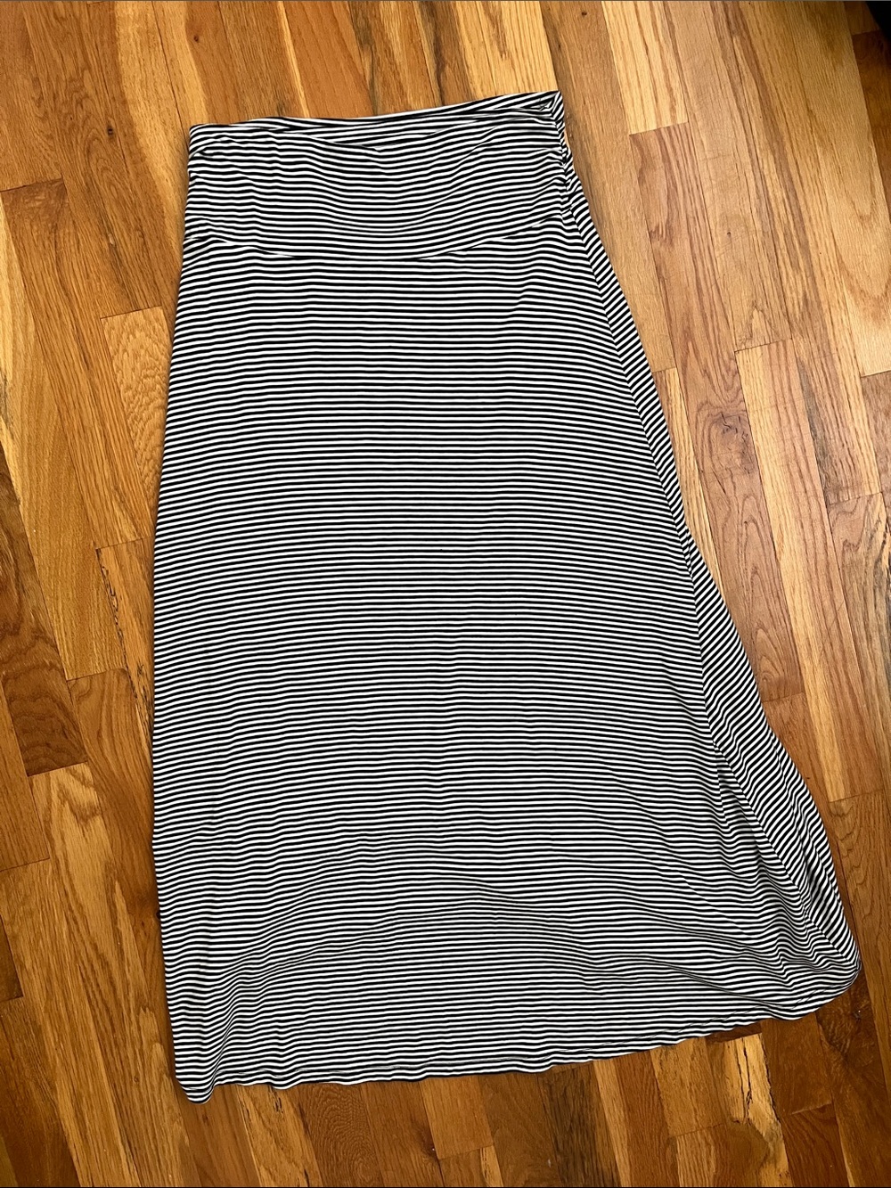 SO Black and White Striped Maxi Skirt